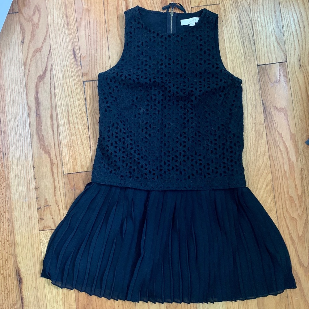 LOFT Black Eyelet Dress